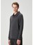 Gri Melanj Polo Yaka Sweatshirt 3