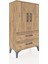 Arges Komodin 2 Raflı 2 Çekmeceli 2 Kapaklı 60X30X106 Çam-Çam 3