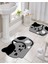 Sevimli Kedicik Desenli Kaymaz Banyo Paspası Ikili Set, 40X60 ve 60X100 Boyutlu 1
