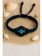 Erkek Kadın Makrome Bileklik – Lacivert Ip & Turkuaz–siyah Boncuk 1