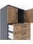 Hyperion Dolap Tek Raflı 8 Çekmeceli 2 Kapaklı 60X44X182 Antrasit-Çam 5
