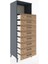Hyperion Dolap Tek Raflı 8 Çekmeceli 60X44X182 Antrasit-Çam 4