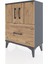 Arges Komodin 2 Raflı Tek Çekmeceli 2 Kapaklı 60X30X80 Antrasit-Çam 3