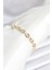 Pirinç Gold Renk Zincir Model Zirkon Taşlı Kadın Bileklik - EBJ251010W38201 1