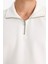 Regular Fit Dik Yaka Yarım Fermuarlı Basic Düz Sweatshirt X7405AZ25AU 5