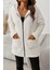 Eyesof Kadın Uzun Kollu Kapşonlu Önden Fermuarlı Cepli Welsoft Ceket 2