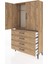 Arges Dolap Tek Raflı 4 Çekmeceli Tek Askılı 88X30X163 Çam-Çam 4