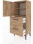 Arges Komodin 2 Raflı 2 Çekmeceli Tek Kapaklı 44X30X106 Çam-Çam 4