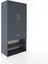 Hyperion Dolap 4 Raflı Tek Çekmeceli 2 Kapaklı 88X44X195 Antrasit-Antrasit 2