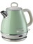 Vintage Elektrikli Su Isıtıcı 1 Litre Yeşil 2868/04 - Paslanmaz Çelik, Retro Kettle, 1630 Watt, Otomatik Kapanma, Kablosuz 360° Duylu 1