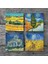 Van Gogh Hasat Manzarası, Yıldızlı Yol, Buğday Tarlası ve Kargalar, Kilise Taş Altlığı Seti - 4 Parça - Dekoratif, Mutfak Aksesuarı, 10X10 Cm, Kaydırmaz Tabanlı SC225 2