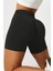 Luna Büzgülü Seamless Toparlayıcı Yüksek Bel Push-Up Dikişsiz Spor Şort - Siyah 1