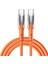 Type-C Hızlı Şarj Kablosu, 60W 480MB/S Veri Aktarımı, Saf Bakır Tel, -Kırılma Özellikli, LED Göstergeli, Turuncu Soft Silicone USB C For S25/S24/S23 Ultra Pad Mini 6/air 4,5 1