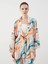 Yeni Sezon Şal Yaka Desenli Oversize Kadın Kimono 1