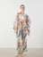 Yeni Sezon Şal Yaka Desenli Oversize Kadın Kimono 2