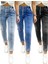 Kadın Yüksek Bel Önden Düğmeli Jean Pantolon 4