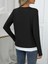 Kadın Uzun Kollu V Yakalı Çift Renkli Viskon Iki Iplik Bluz 4