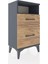 Arges Komodin Tek Raflı 2 Çekmeceli 44X30X80 Antrasit-Çam 3