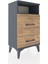 Arges Komodin Tek Raflı 2 Çekmeceli 44X30X80 Antrasit-Çam 4