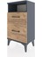 Arges Komodin Tek Raflı 2 Çekmeceli 44X30X80 Antrasit-Çam 5