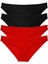 4 Adet Süper Eko Set Likralı Kadın Slip Külot Siyah Kırmızı 1