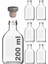 200 cc Kapaklı Cold Şişesi 200 ml Yassı Soğuk Kahve Cam Şişe 6 Adet (Sentetik Tıpa) 1