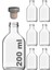 200 cc Kapaklı Cold Şişesi 200 ml Yassı Soğuk Kahve Cam Şişe 6 Adet (Sentetik Tıpa) 3
