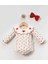 Kız Bebek Yakası Kalp Nakış Detaylı Kalp Desenli Romper / Çıtçıtlı Body ve Bandana 1