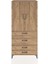Hyperion Dolap Tek Raflı 4 Çekmeceli Tek Askılı 88X44X195 Çam-Çam 1