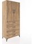 Hyperion Dolap Tek Raflı 4 Çekmeceli Tek Askılı 88X44X195 Çam-Çam 2