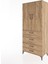Hyperion Dolap Tek Raflı 4 Çekmeceli Tek Askılı 88X44X195 Çam-Çam 3