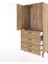 Hyperion Dolap Tek Raflı 4 Çekmeceli Tek Askılı 88X44X195 Çam-Çam 4