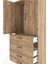 Hyperion Dolap Tek Raflı 4 Çekmeceli Tek Askılı 88X44X195 Çam-Çam 5