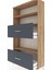Arges Dolap 3 Raflı 2 Çekmeceli 88X30X163 Çam-Antrasit 5
