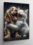 Kanvas Tablo Uyuyan Yavru Kedi ve Köpek 50 x 70 CNVSDKEY-125894-50-70 1
