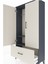 Arges Dolap 2 Raflı Tek Çekmeceli Tek Askılı 88X30X163 Antrasit-Aytaşı 5