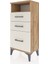 Arges Komodin Tek Raflı 3 Çekmeceli 44X30X96 Çam-Aytaşı 3
