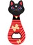 Miyav Kedi Mıknatıslı Şişe Kapak Açacağı, Buzdolabı Magnet Kırmızı, 5.5X14 Cm, Seramik Kaplama Kedili Açacak 1