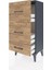 Arges Komodin 3 Çekmeceli 44X30X96 Antrasit-Çam 4