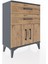 Arges Komodin Tek Raflı 2 Çekmeceli 2 Kapaklı 60X30X80 Antrasit-Çam 2