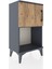 Arges Komodin 2 Raflı 2 Çekmeceli Tek Kapaklı 44X30X80 Antrasit-Çam 4