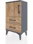 Arges Komodin 2 Raflı 2 Çekmeceli Tek Kapaklı 44X30X80 Antrasit-Çam 5
