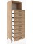 Hyperion Dolap Tek Raflı 8 Çekmeceli 60X44X182 Çam-Çam 4