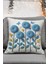 Mavi Çiçek ve Kelebek Desenli Dekoratif Kırlent Kılıfı, 43X43 Cm, 2&apos;li Set, Fermuarlı 2
