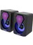 Y-9077 Mini Bilgisayar Hoparlörü Rgb LED Işıklı Gaming Oyuncu Hoparlörü 3.5mm USB Speaker 1+1 Ses Sistemi 1