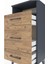 Arges Komodin Tek Raflı 3 Çekmeceli 44X30X96 Antrasit-Çam 5