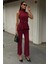 Rose Dik Yaka Fitilli Takım -Bordo 1