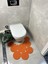 Turuncu Çift Taraflı Jüt Hasır Banyo ve Klozet Önü Paspası 2
