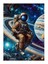 Astronot ve Satürn Hediyelik Ahşap Tablo, 50CM x 70CM 1