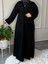 Butik Oyhso Kumaş Abaya Kol Büyük Beden Uyumlu Günlük Elbise 4